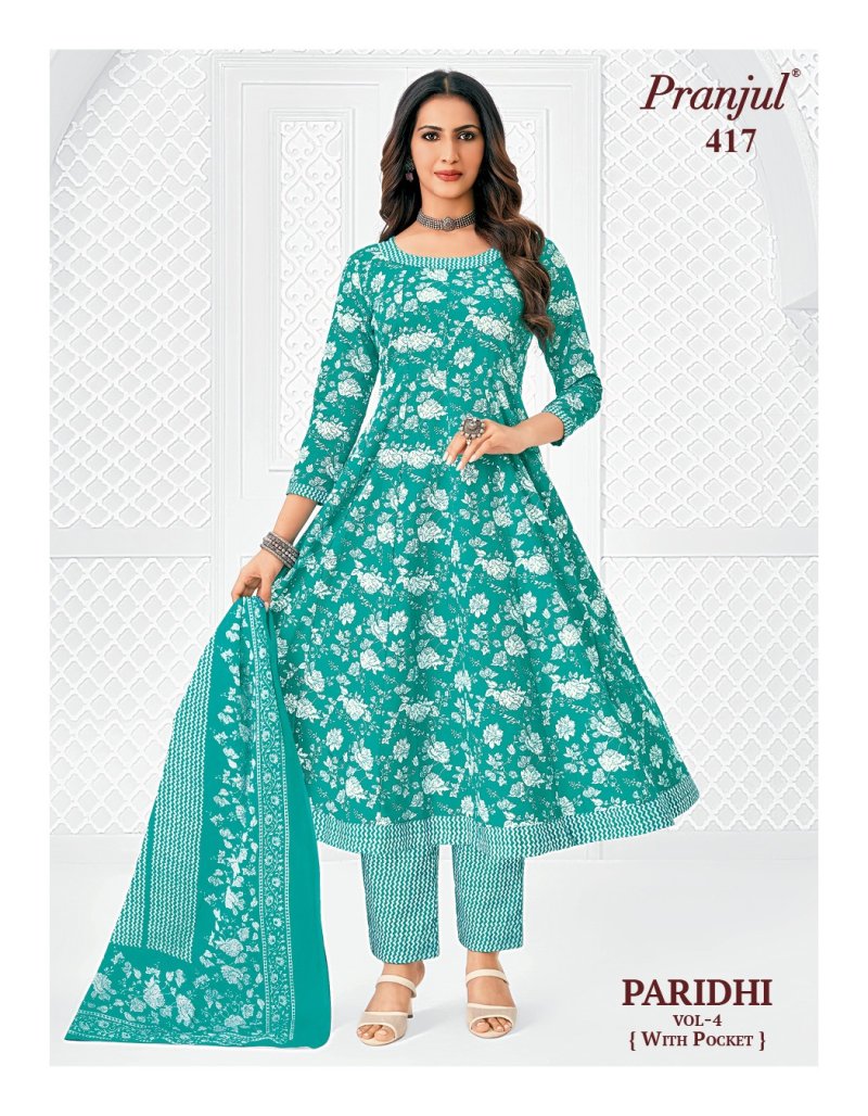 Paridhi Vol 4 By Pranjul Cotton Printed Anarkali Suits